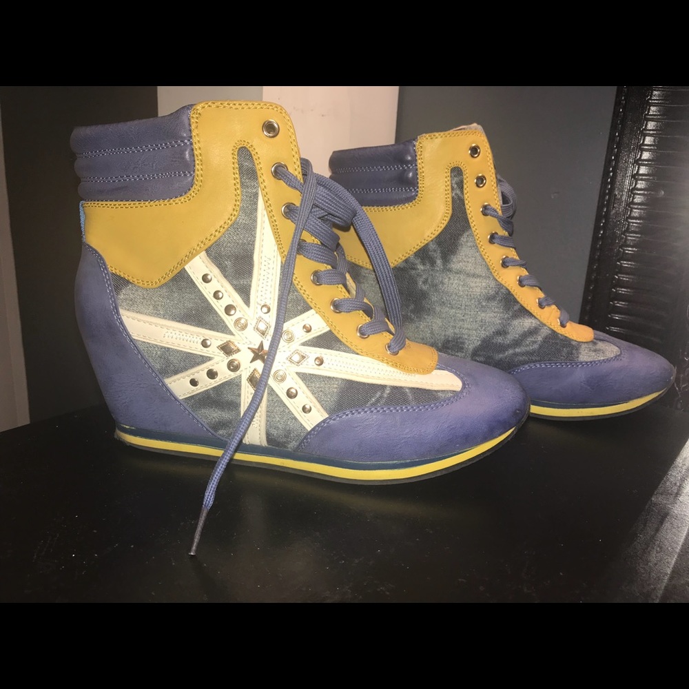 High top wedge sneakers